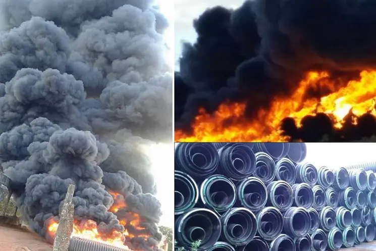 Incêndio destrói Tubos de PEAD que seriam utilizados na construção do Parque Cimba