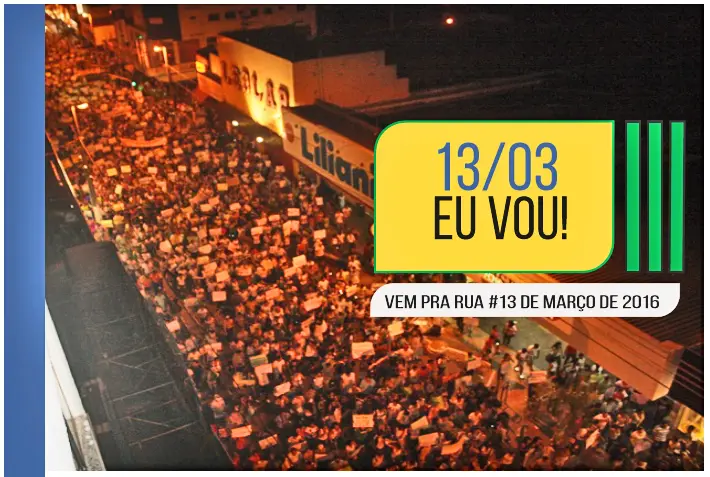 Protesto do dia 13 pode ter participação maciça da população , diz organizadores