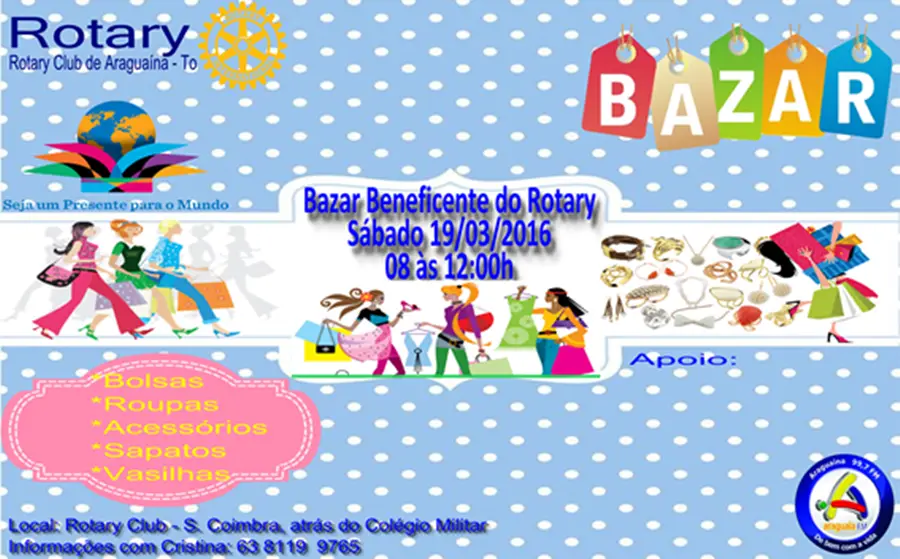 ROTARY CLUB DE ARAGUAÍNA-TO REALIZA BAZAR SOLIDÁRIO E PROJETO “ÁGUA PARA BEBER”