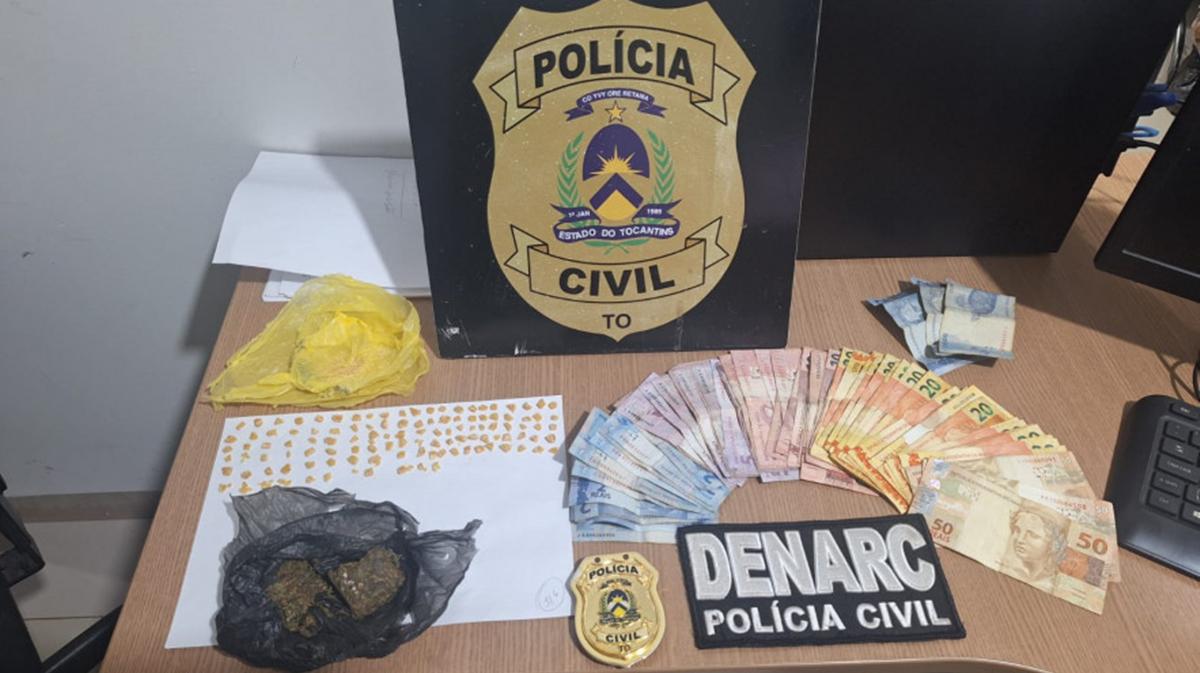 Polícia Civil desarticula ponto de tráfico de drogas na região da Feirinha, em Araguaína e prende três suspeitos