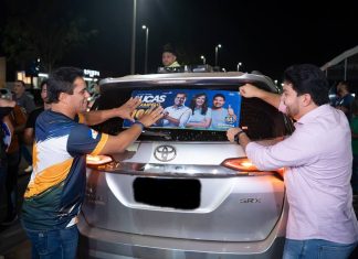 Multidão e congestionamento: Adesivaço de Lucas Campelo mobiliza Araguaína