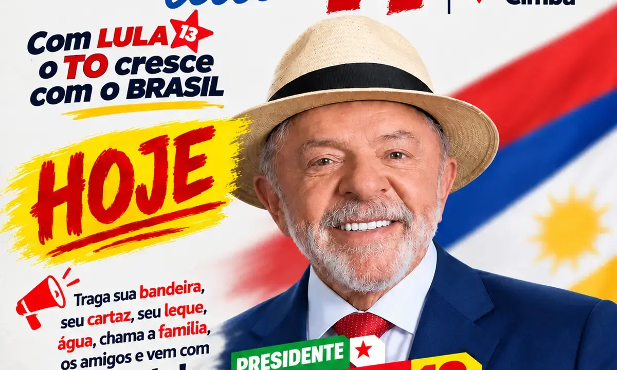 Apoiadores de Lula fazem ato em Araguaína neste domingo em frente ao Parque Cimba