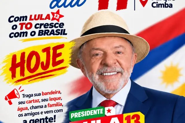 Apoiadores de Lula fazem ato em Araguaína neste domingo em frente ao Parque Cimba